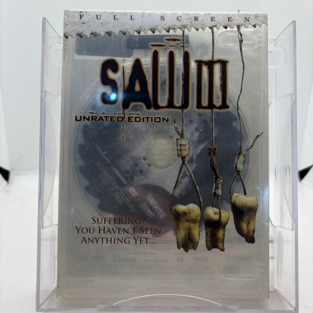 Saw III DVD Unrated Edition Full Screen Horror Movie 2006 Lionsgate Jigsaw